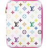 X Takashi Murakami Zipped Multicolor Letter Print Coated Canvas Clutch Unisex Clutch White GI1528