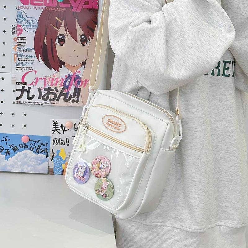 Japanese schoolgirl shoulder pain bag cute new nylon shoulder messenger bag simple and transparent casual versatile pain bag