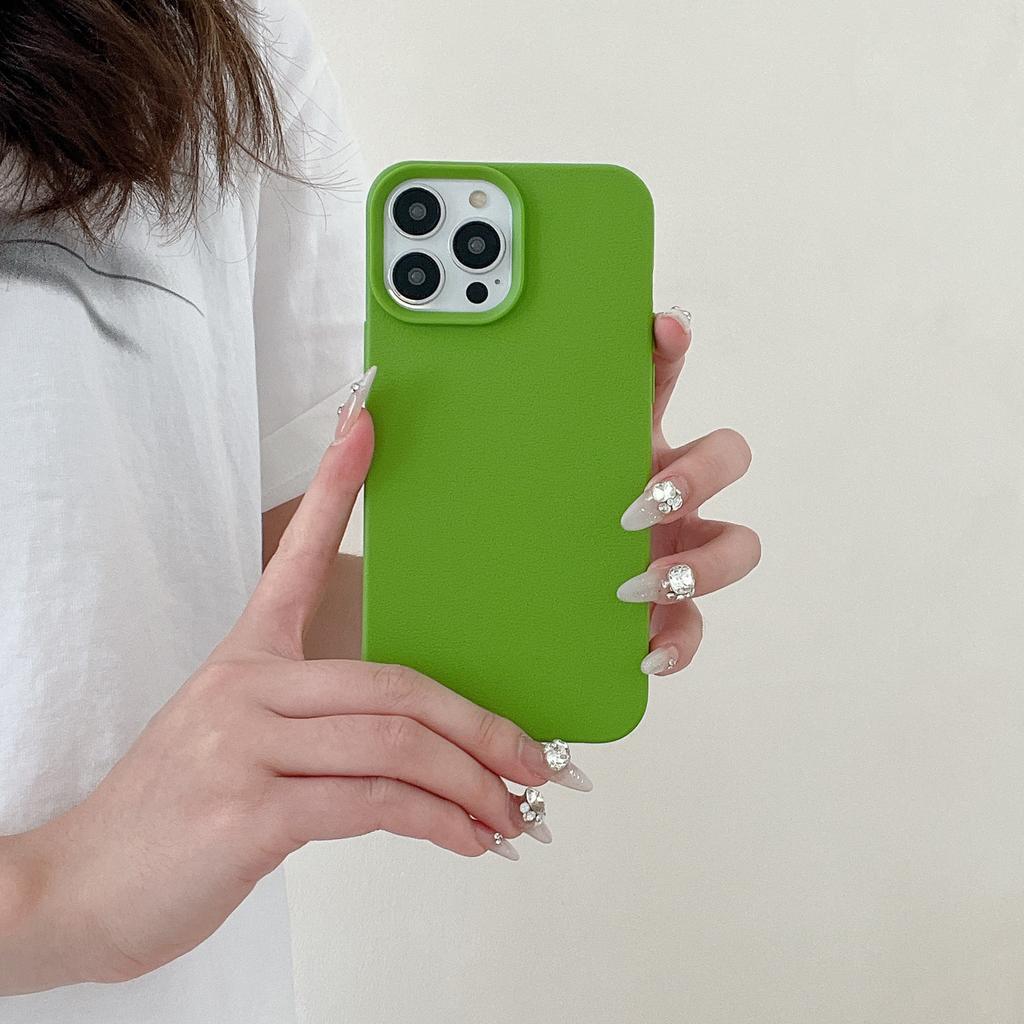 Koreanischer INS Schlichter Weicher Fall mit Kunstledertextur Kompatibel mit iPhone 16 Pro Max Handyhülle Apple 17 Neues Modell 14/15