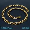 Trendy Stainless Steel Figaro Chain Bracelet & Necklace Set - Simple, Versatile Jewelry Accessory