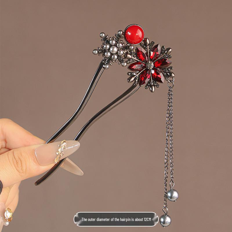 Elegant Pearl U-shaped Hairpin for Women - New Chinese Style Updo Accessory 2025