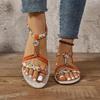 Fashion 2025 New Summer Women's Flat Sandals Fashion Set Wear Women's Sandals Trend Comfortable Non-slip Beach Shoes Sandalias Mujer