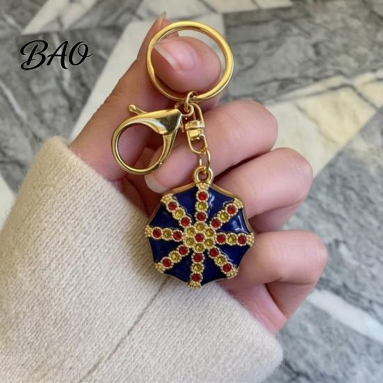 Octagonal Cap Key Ring Rhinestone Ethnic Hat Keychain, Bling Car Keychains Ring, Zinc Alloy Pendant for Backpacks and Handbags