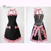 Women Cute Bowknot Decor Pocket Apron Plaid Print Splicing Adjustable Lace-up Kitchen Flirty Apron Mother Day Gift