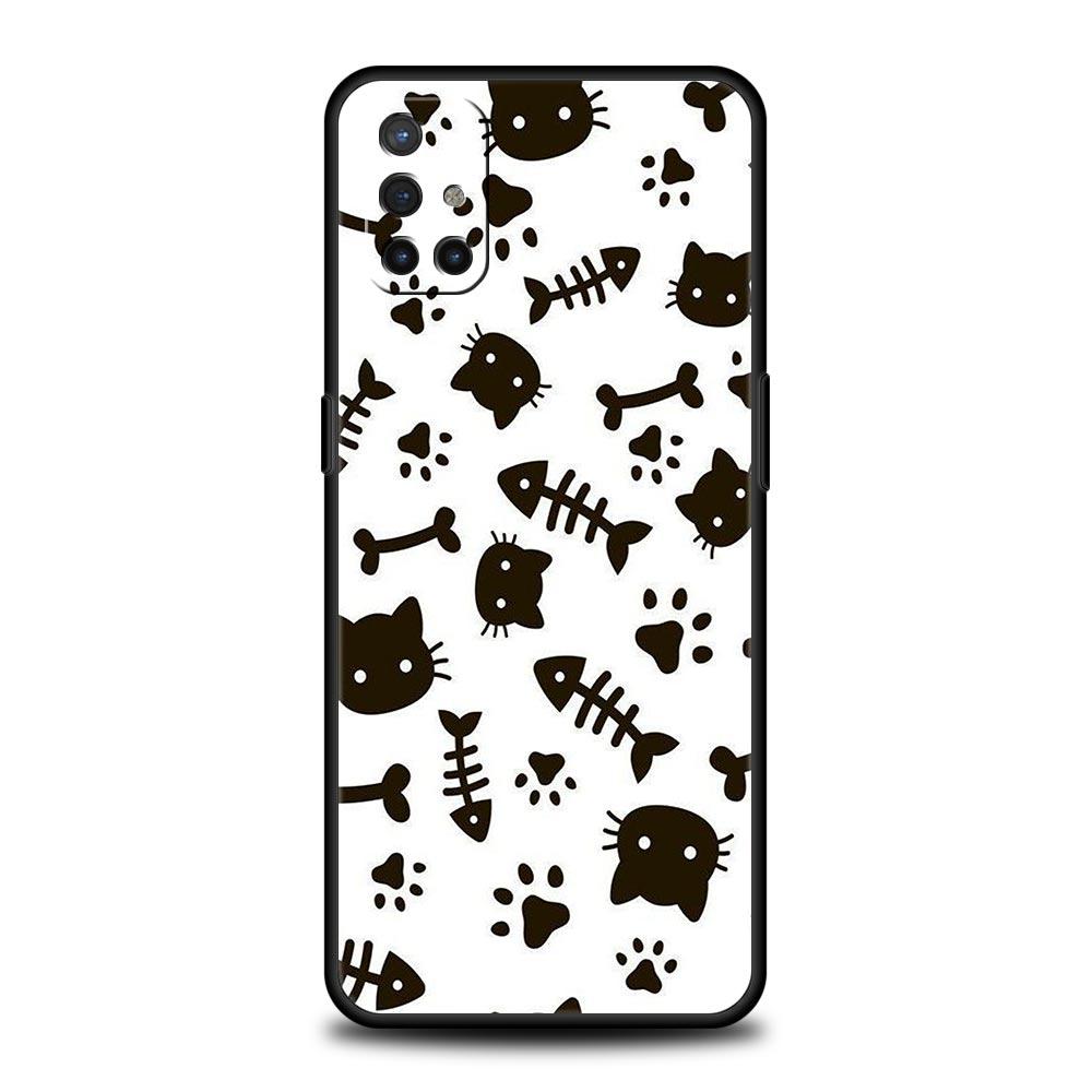Phone Case For Oneplus 13R 13 12 10T 11 R10 Nord N100 N200 N10 9 9R CE 2 3 Z Pro Lite Soft TPU Cover Abstract Creative Cat Line