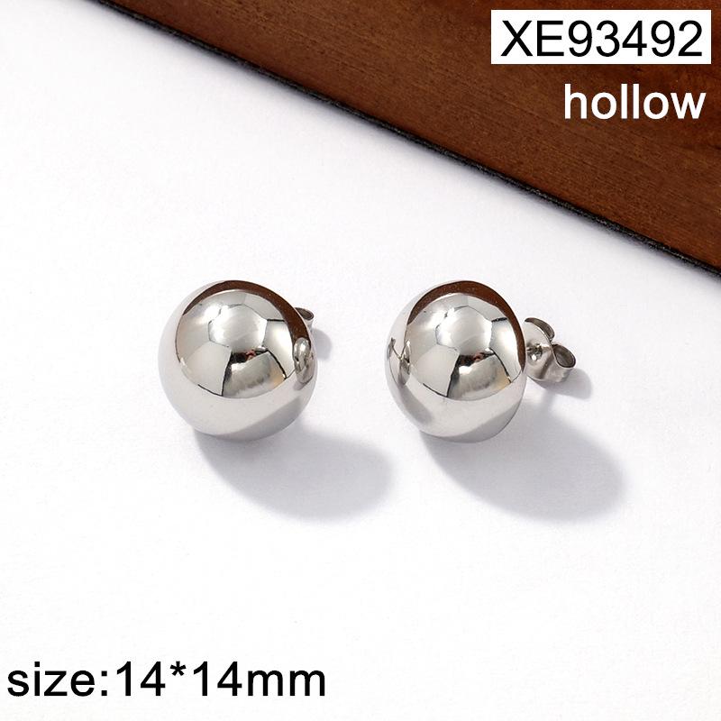 Elegant 18K Gold-Plated Stainless Steel Semi-Circular French Flower Earrings