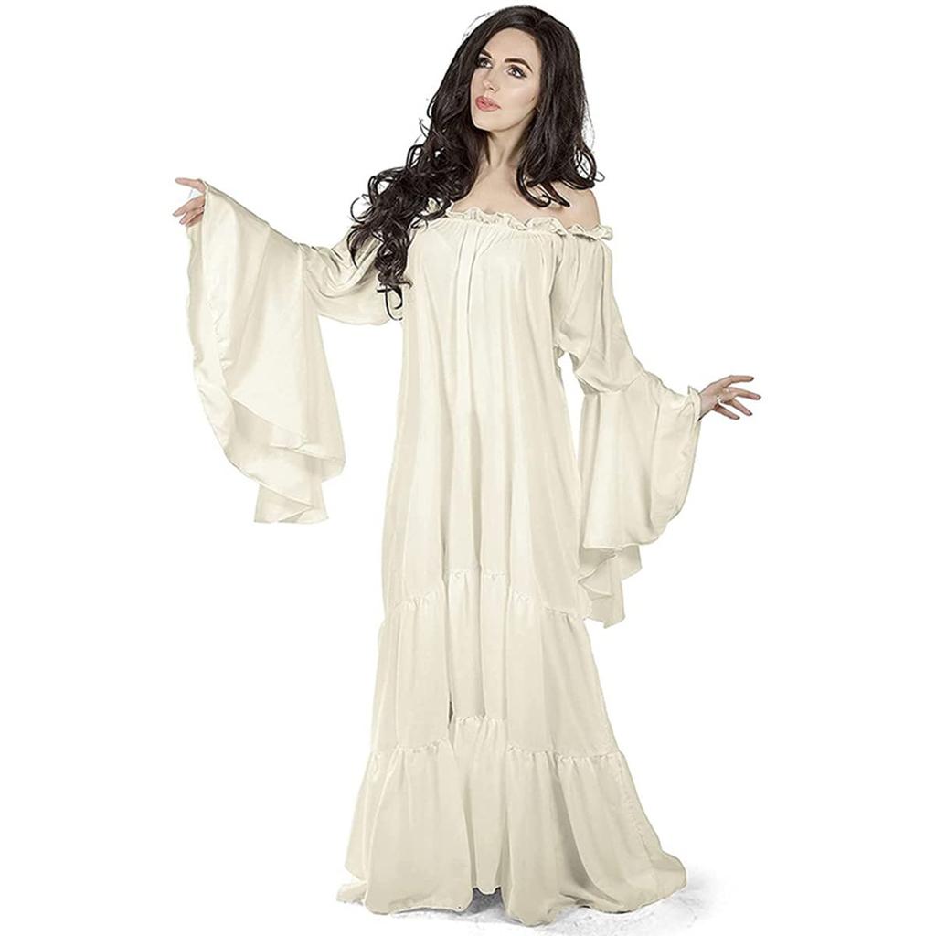 Choni Choice Medieval Dress, Aristocratic, Renaissance, Gothic Style, Maid, Retro Silhouette, Long Sleeves, Long Dress, Plus Sizes, Women's and Adult
