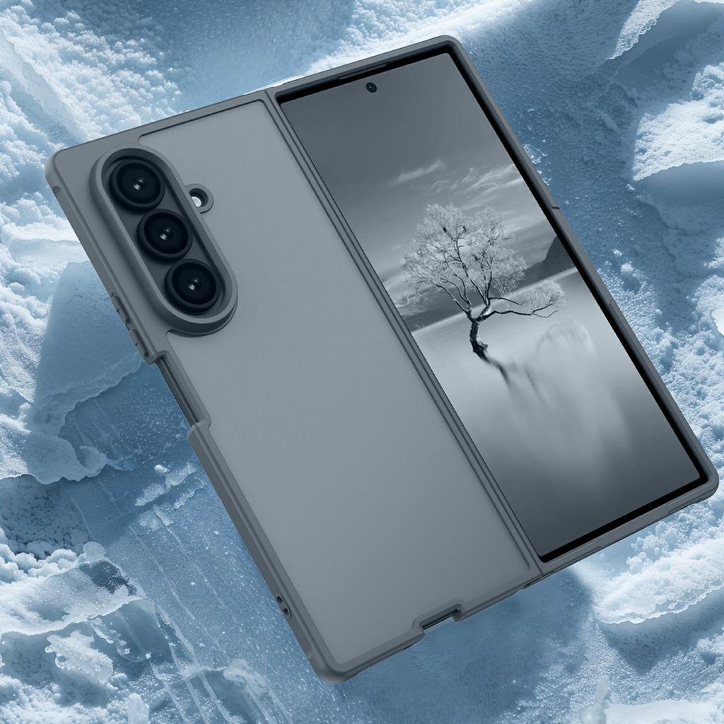 For Samsung Galaxy Z Fold7 5G Case Drop Proof Airbags Frosted Translucent PC+TPU Phone Back Cover