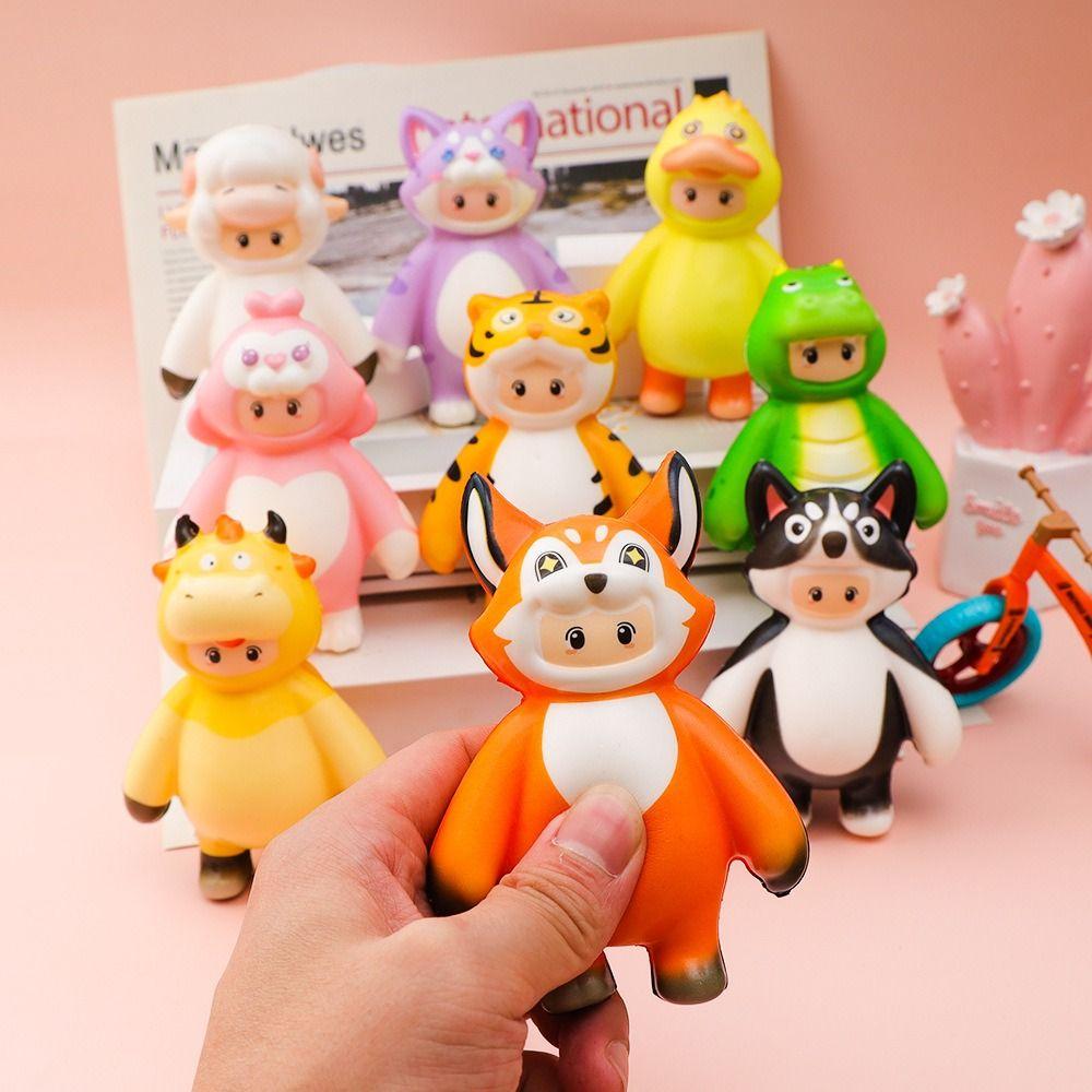 

9pcs Kneading Yuanmeng Squeeze Toy Slow Rebound Yuanmeng Cartoon Doll Cartoon Fidget Toy Children Style A