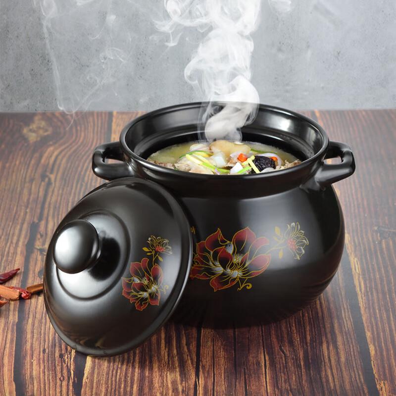 Yalusen Black Red Flower Double-Ear Clay Pot