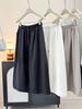 Korean-Style Ice Silk A-Line Skirt: Elastic Waist, Slimming, for Spring/Summer 2026
