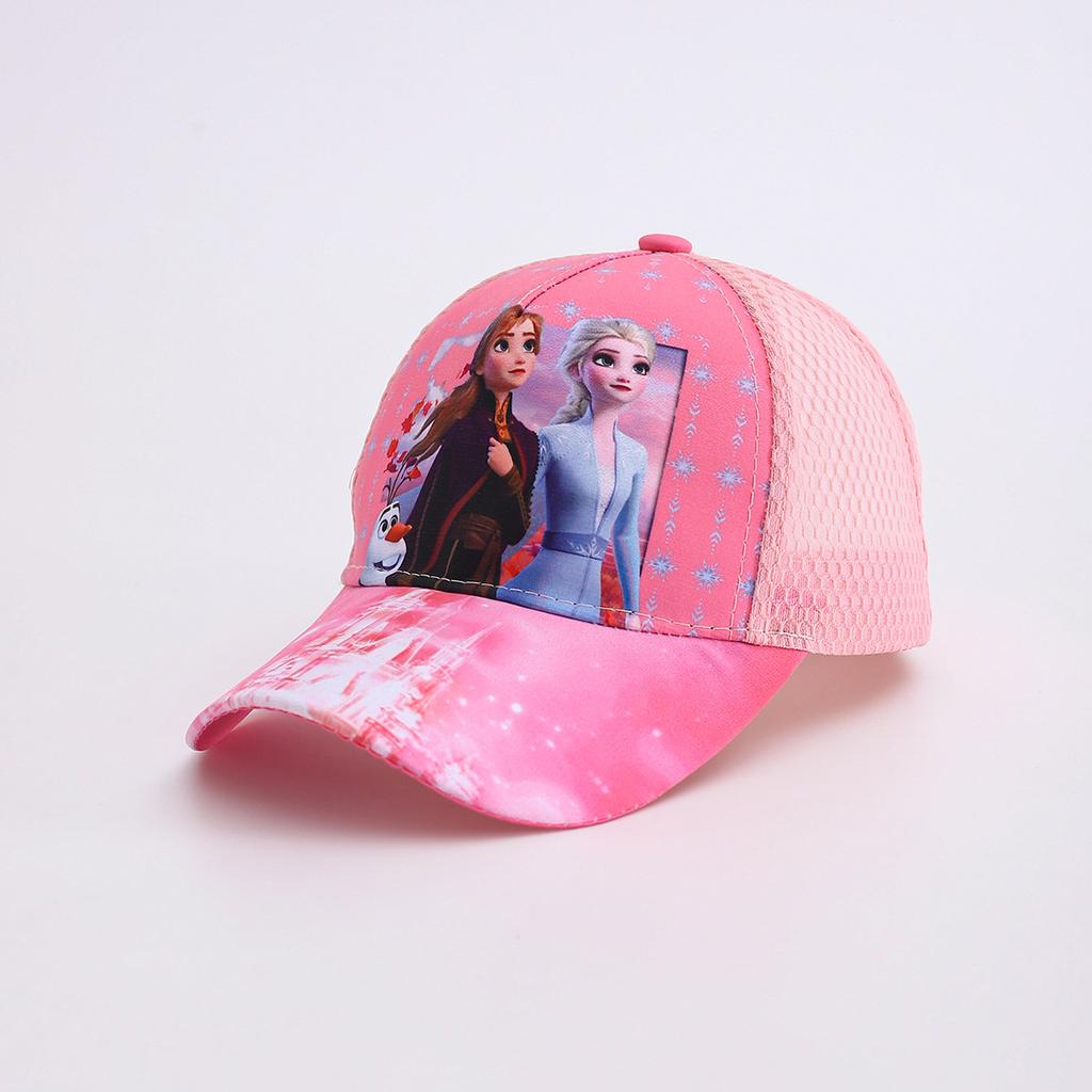 Children's Princess Cartoon Print Baseball Cap, High-Quality Mesh Hat, Summer Style Boys' and Girls' Baseball Caps