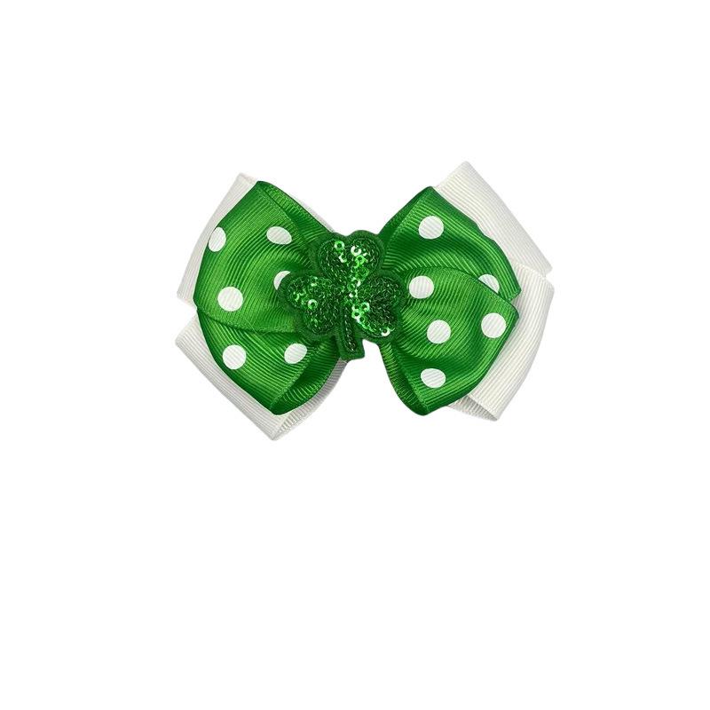 European Saint Patrick's Day Shamrock Bow Hair Clip for Girls
