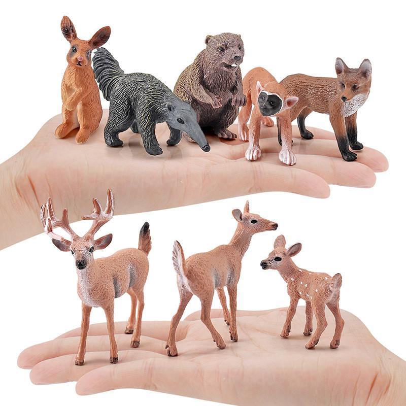 Pvc Forest Monkey Rabbit Fox Deer Figures Collection Realistic Static Models For Classroom And Display