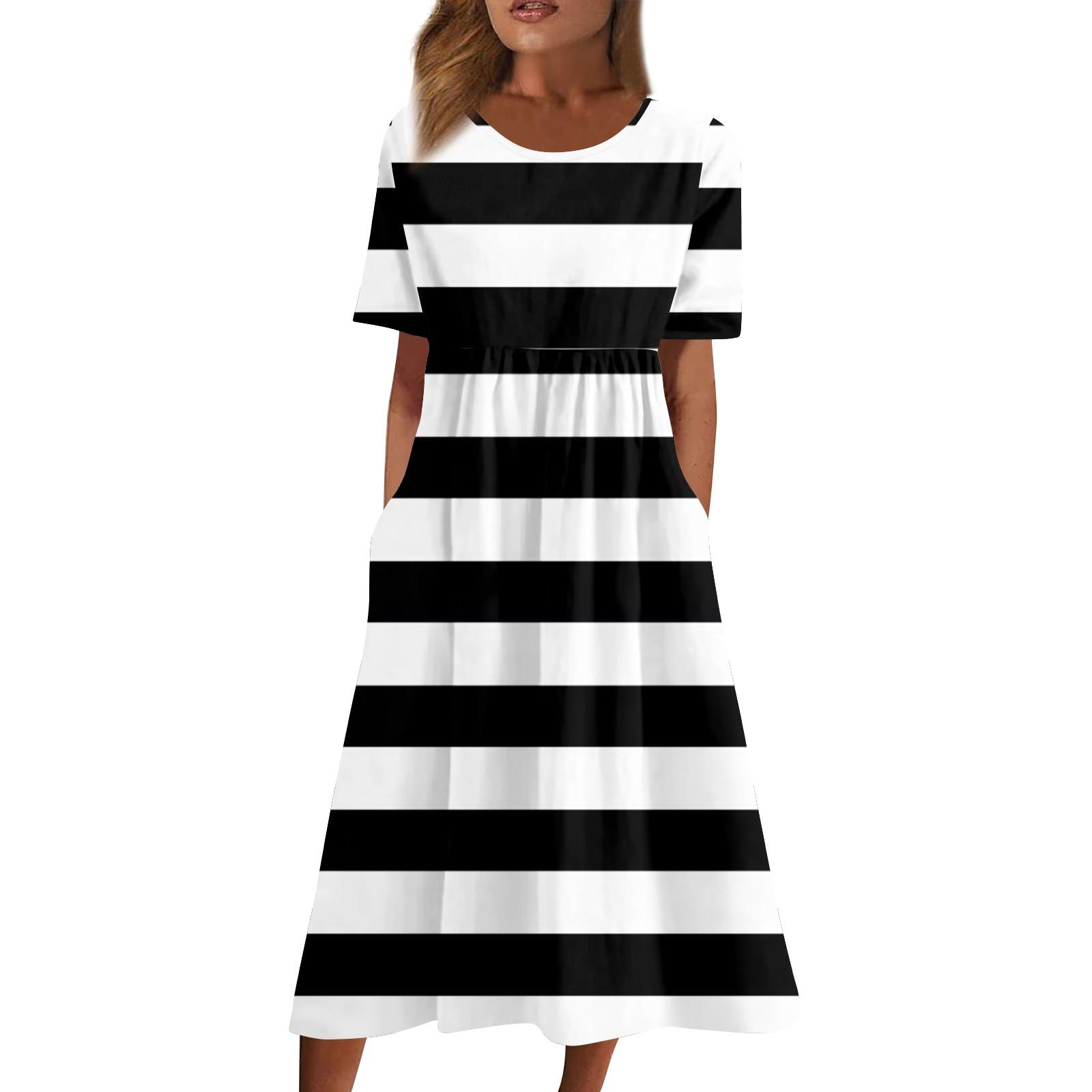 Женские повседневные платья Платья с принтом Летние платья Плиссированные свободные — фото 3