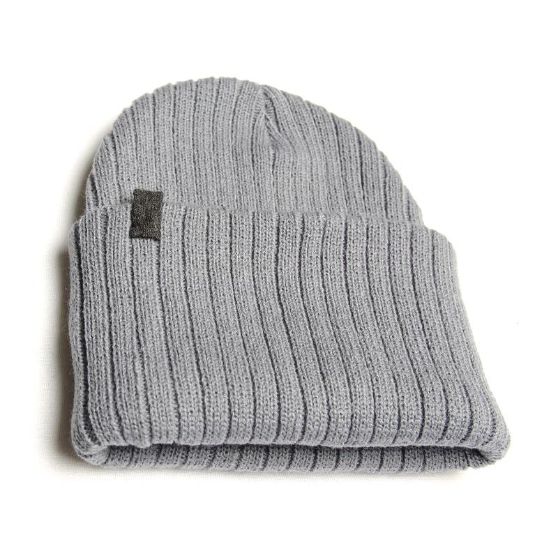 Leoswiopeu [Rush Off] Black Patch Beanie-Gray