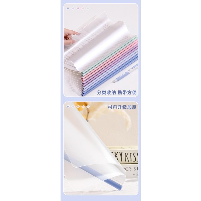 Transparent Waterproof Thicken A4 Morandi Draw Bar File Folder For Students Paper Classification