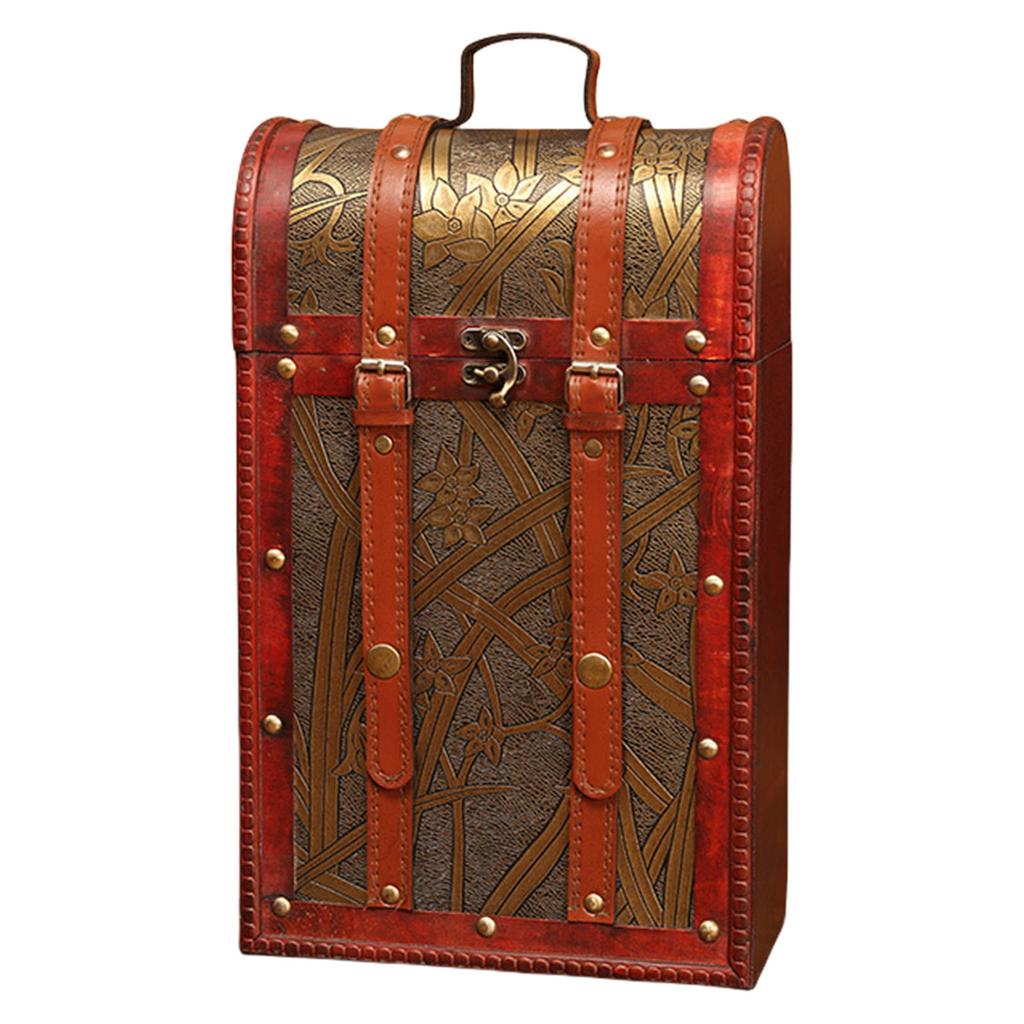 Antique Styles Sturdy Wood Wine Bottle Box for Elegant Gift Presentation and Storage in Weddings or Anniversaries