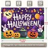 1 Happy Halloween! Polyester banner decoration - Ghost lanterns, bats and witch hats design