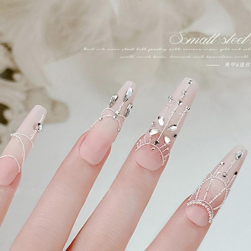 Multi-Size Nail Caviar Beads Micro 3D Nail Art Decorations Mini Metal Nail Beads Nails Jewelry DIY Nail Designs Gifts