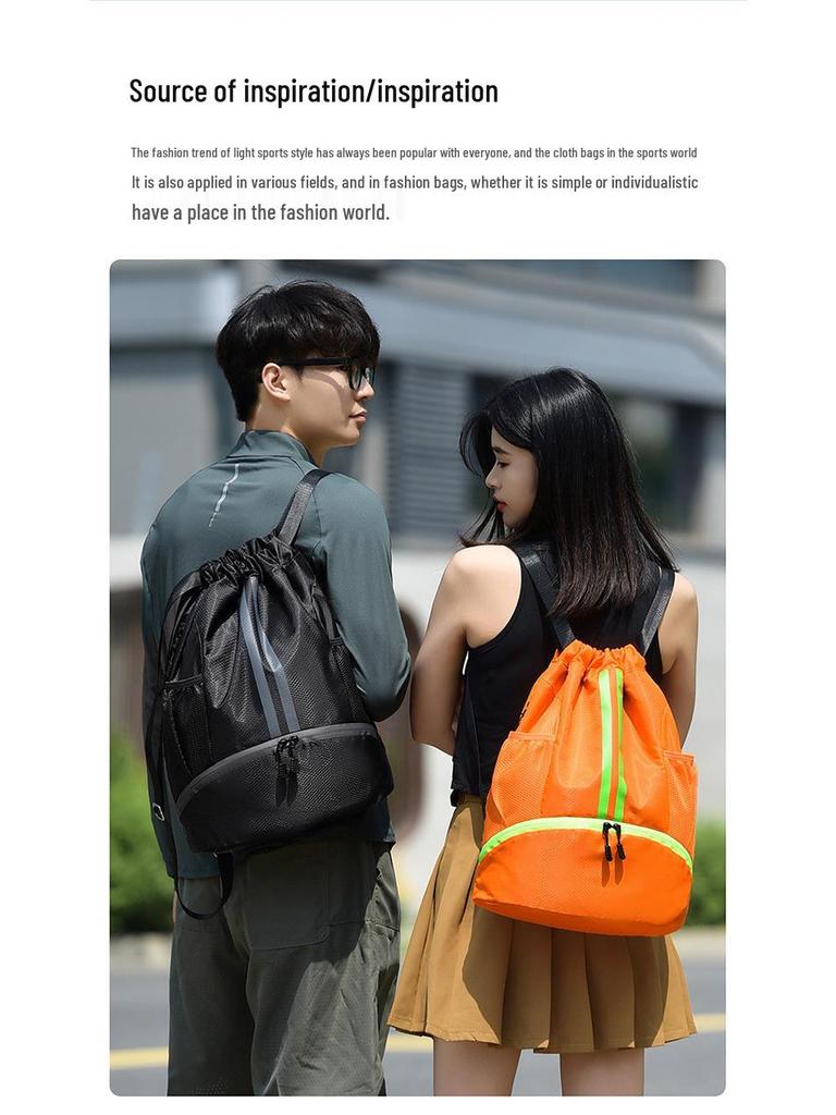 Durable Sports Backpack: Tennis/Basketball Bag with Shoe Compartment & Wet/Dry Separation