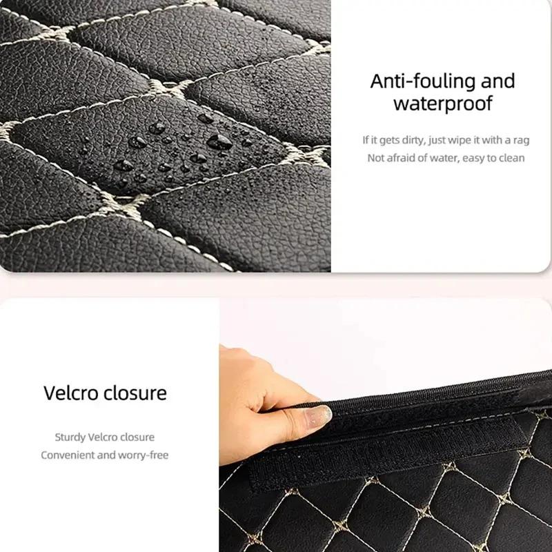 30cm Car Trunk Storage Box Car PU Leather Trunk Storage Box Car Multiuse Storage Car Trunk Bag Auto Storag Box Car Interior