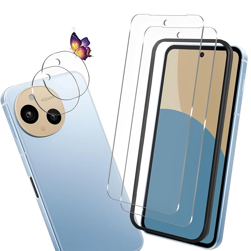 

[2+2 pieces set] AQUOS sense9 SH-53E glass film (2 pieces) + camera film (2 pieces) aquos sense 9 SH-M29 for film Reinforced LCD protective film