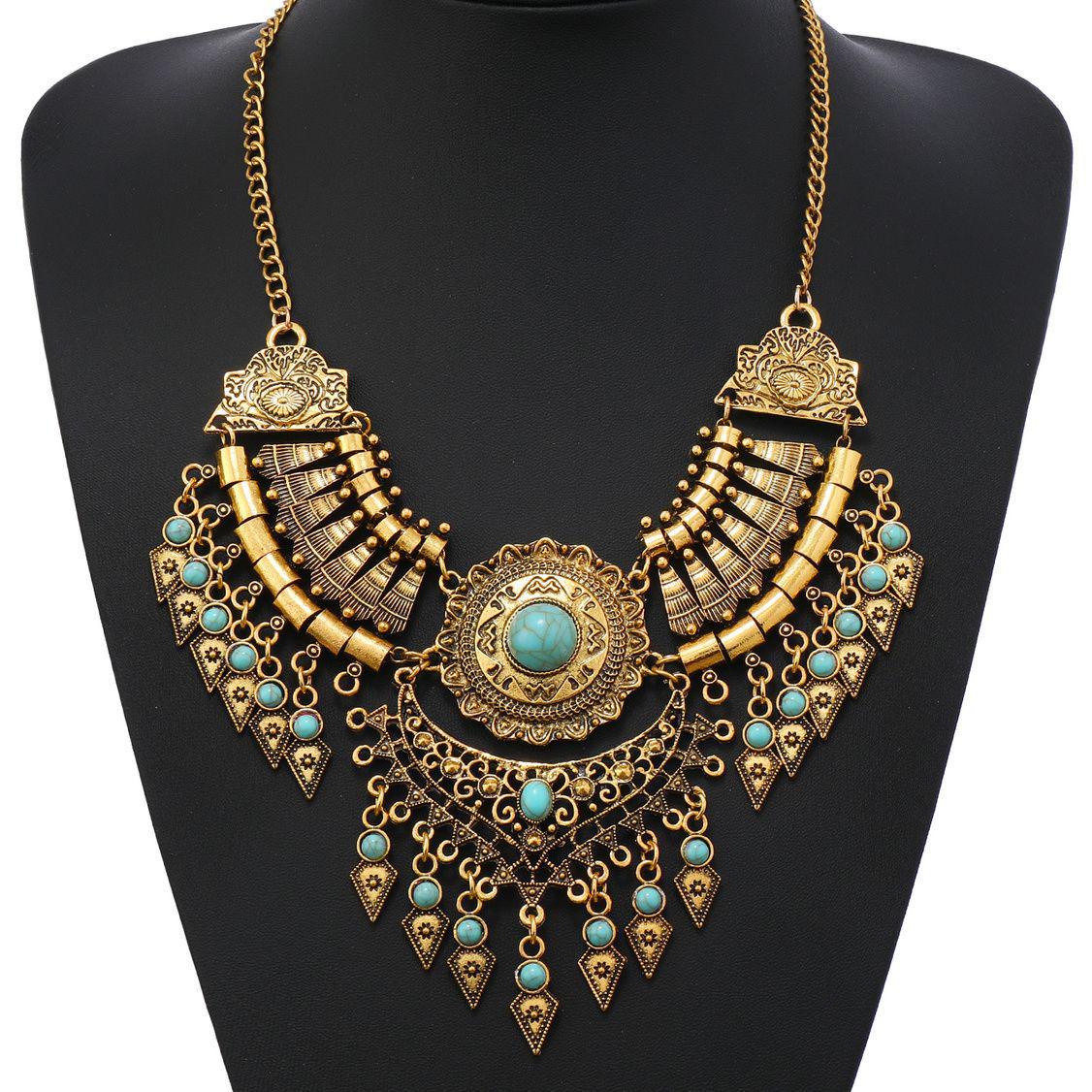 

Винтажное этническое ожерелье с кисточкой в виде капли воды и цепочка для ключиц