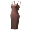 Solid Color Suspender Dress with Hip Wrap Pure Color Sling Sheath Dress
