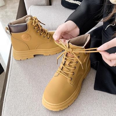 Martin Stiefel Damenstiefel 2025 neu dicksohlige großköpfige Kurzstiefel Britische Retro-Workboots Herbst High-Top Rhabarberstiefel