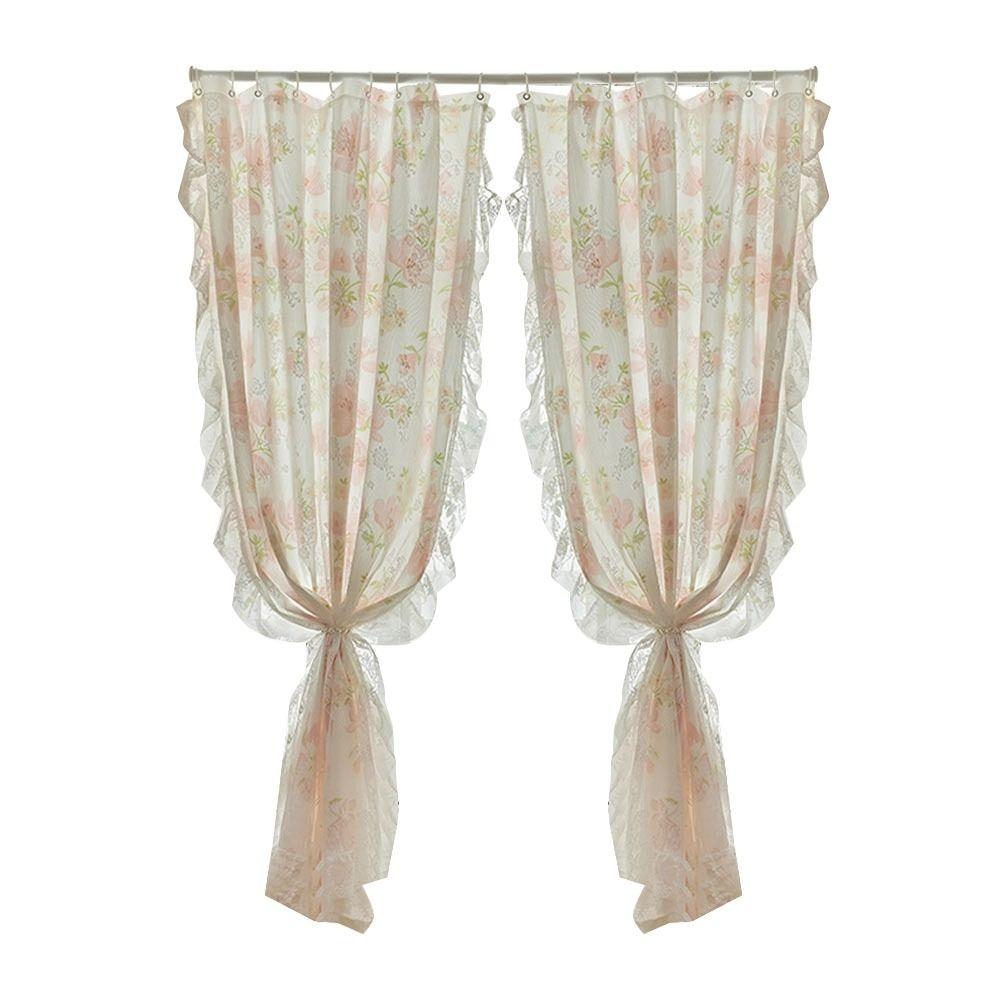 

Кружевные шторы из марли, установка без сверления, пасторальный стиль, роскошная штора, девичья штора с подхватами 5-S