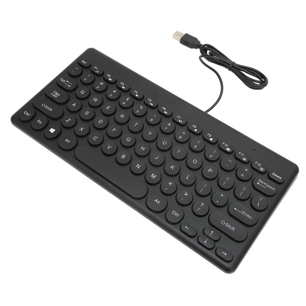 Round Keycap Wired Keyboard Silent USB Keyboard Mouse Keyboard Mouse Combo Computer Accessories
