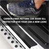 4Pcs Universal Carbon Fiber Leather Car Door Sill Protection Film Diy Paste Waterproof Anti Scratch Strip Car Sticker