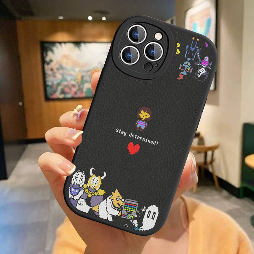 U-Undertale For IPhone 16 15 14 13 12 11 Pro Max Plus Leather Phone Cover