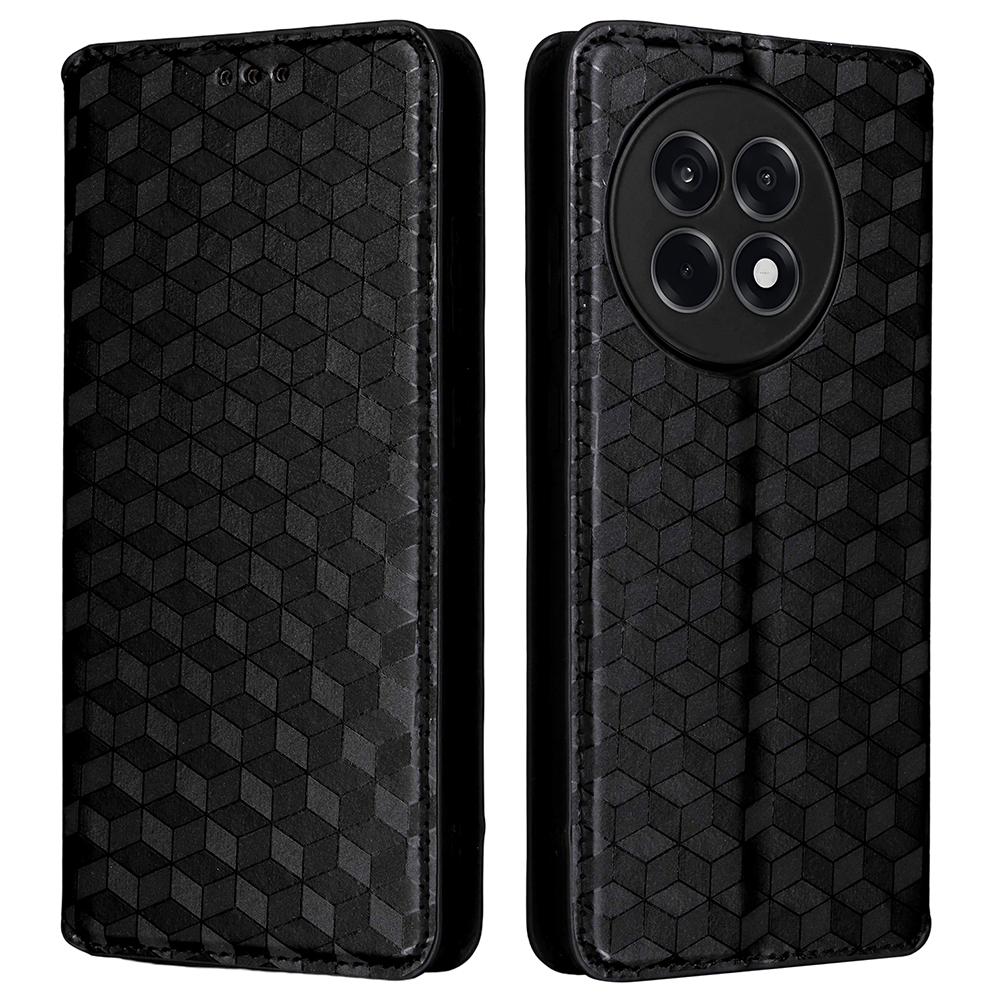 

Чехол-кошелек для телефона для OnePlus Ace 5 5G/Ace 5 Pro 5G/13R 5G с ромбовидным тиснением, кожаная обложка Black