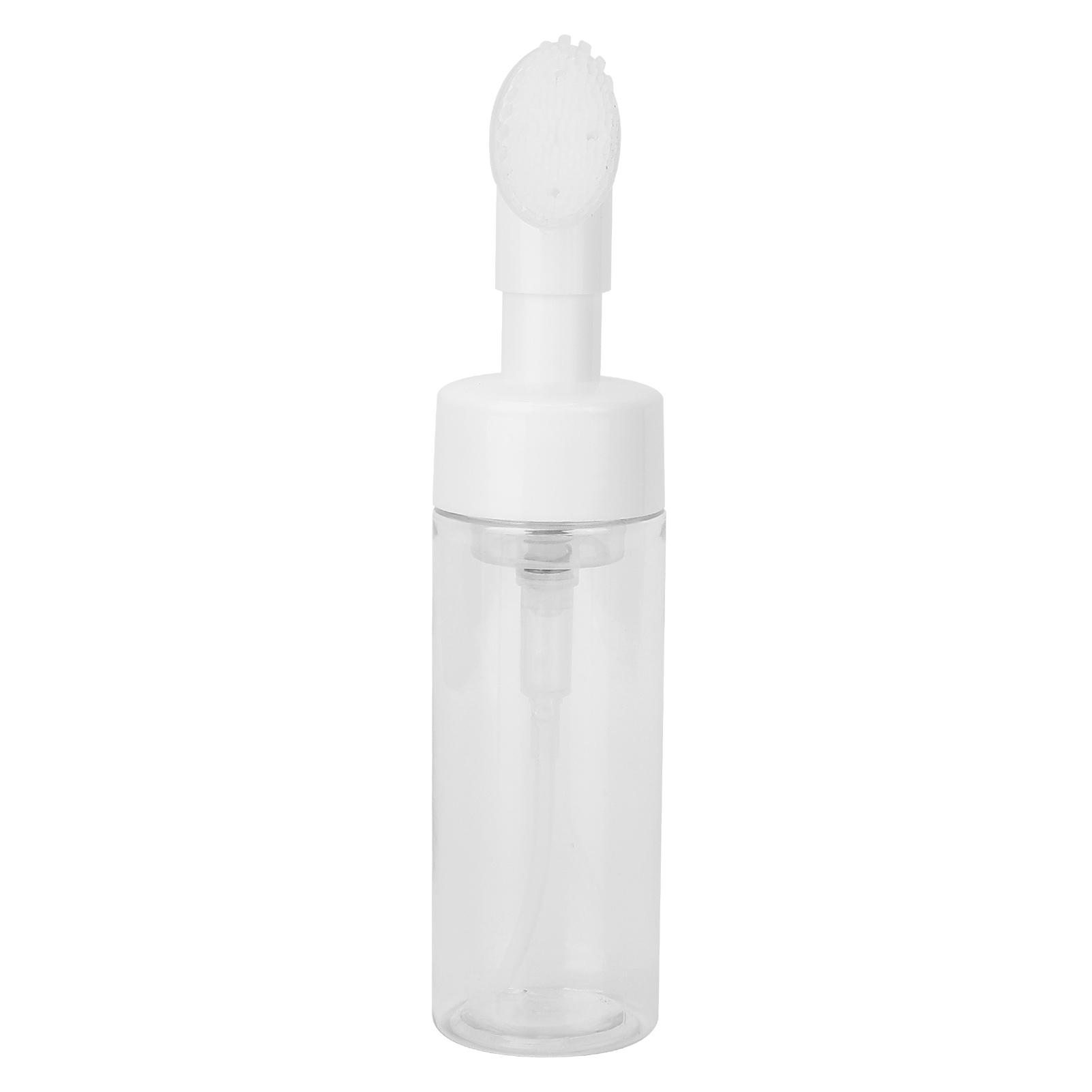 

Mousse Foaming Bottle Silicone Brush Empty Refillable Facial Cleanser Foaming Bottle Transparent 100ML