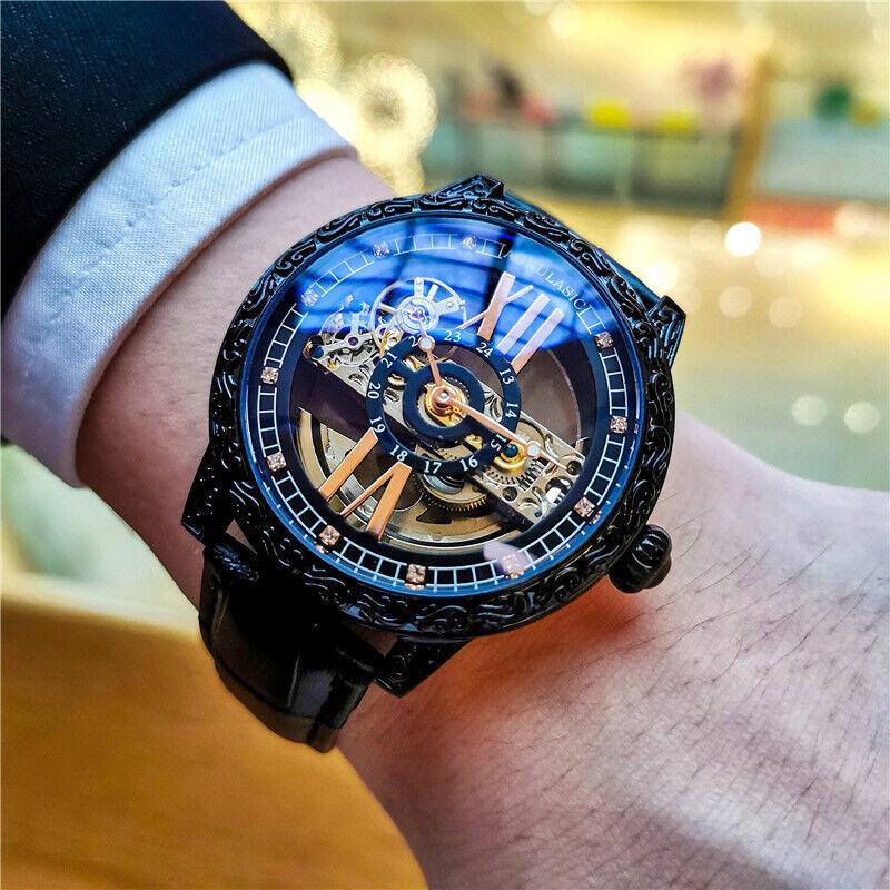 

Чоловічий автоматичний механічний годинник Висококласний Гарний Люмінесцентний Водонепроникний Годинник чорний