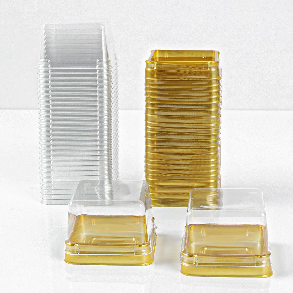 50pcs Transparent Cake Box Container Transparent Cupcake Dome Pastry Baking Packaging Boxes Wedding Party Supplies Gifts Decor