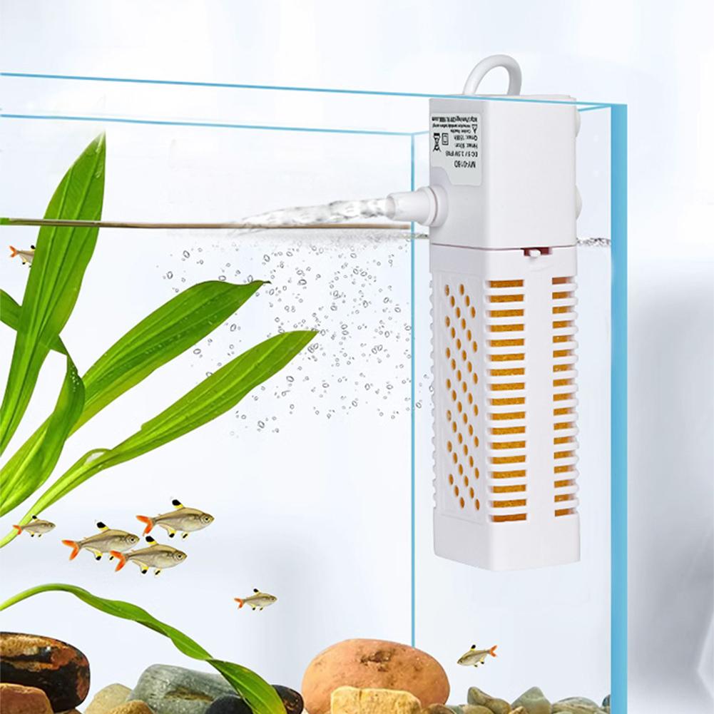 3 In 1 Fish Tank Filter Silent Internal Filter Waterproof Built-in Circulating Pump for Submersible Aquarium
