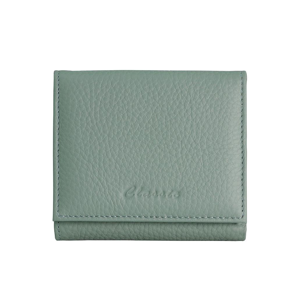 Женский кошелек и монетница из натуральной кожи светло-зеленый 2398₽