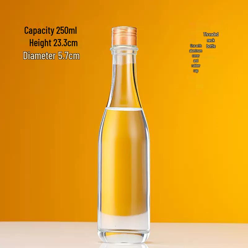 Elegant One Jin Glass Baijiu Bottle - Thickened, Sealed for Self-Brewing, with Exquisite Gift Box Packaging