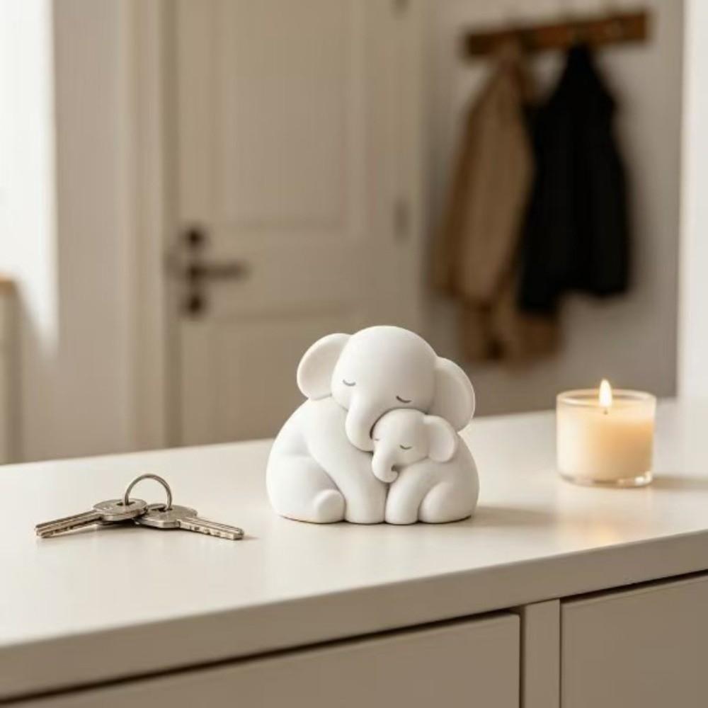 3D Printed Sitting Elephant Figurine Parent Child Elephant Sculpture Mother's Day Gifts