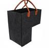 Felt Staircase Storage Basket with Leather Handles for Toys and Home Organization