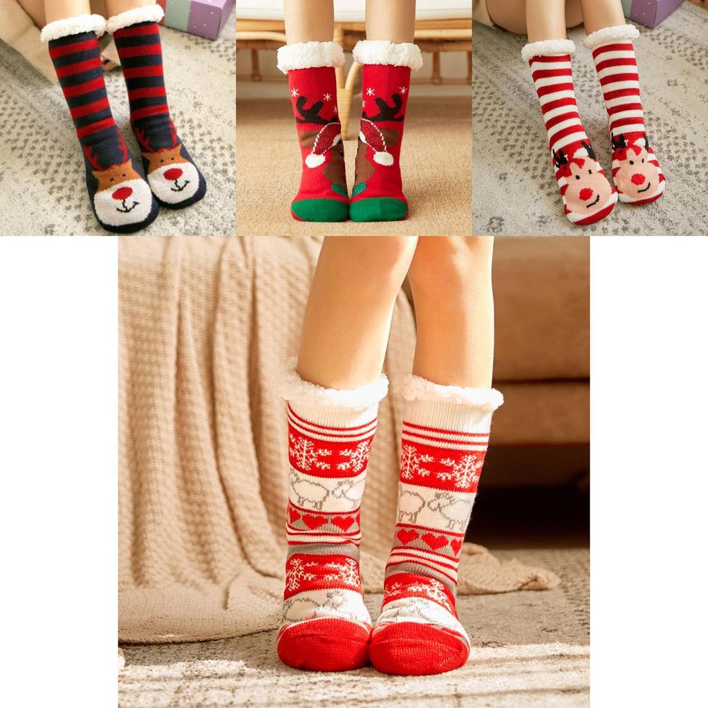 Festive Christmas Slipper Socks Featuring Soft Faux Fleece Lining And Gripper Soles