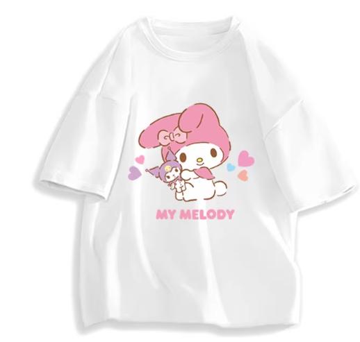 2026 New Fashion RoundNeck ShortSleeve TShirt Spring Summer Sanrio My Melody Women TShirt Unisex Trendy Cute Top Clothing