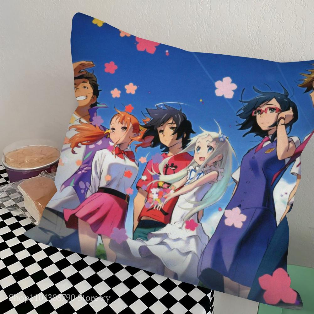 Honma Meiko Animation Hemlig Bas Kuddöverdrag Fyrkantig Kudde Sovrum Soffa Fritid Komfortkudde Bil Vardagsrum Heminredning