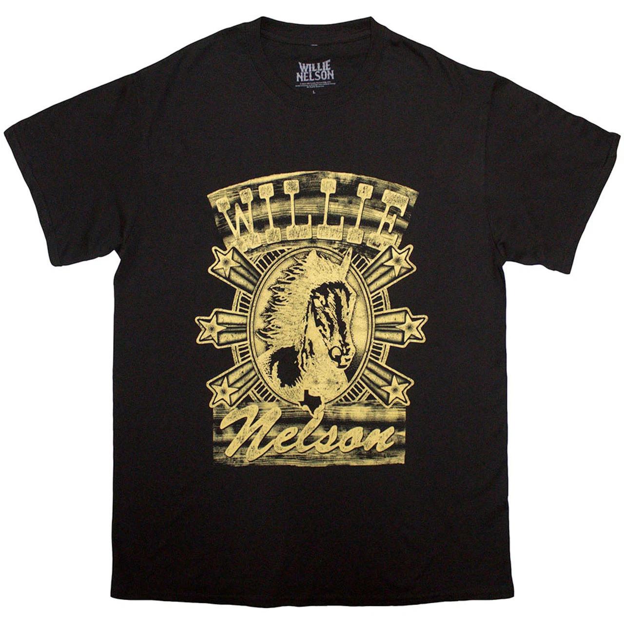Willie Nelson - Horse - Black T-shirt XS