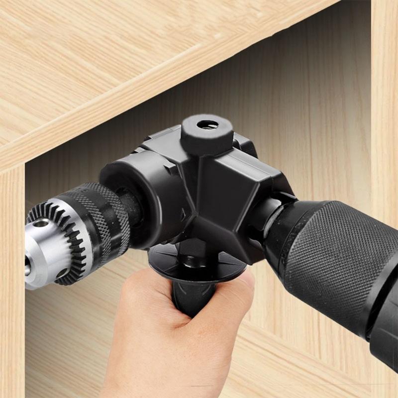 90 Degree Corner Drill Adapter with Metal Construction for Multiple Use in Furniture Assembly and Automotive Repair