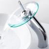 Mitigeur de Lavabo Moderne à Poignée Unique Cascade Monté sur Robinetterie Acier Inoxydable Robinet d'Évier de Salle de Bain pour Villa Hôpital École Eau Chaude Froide