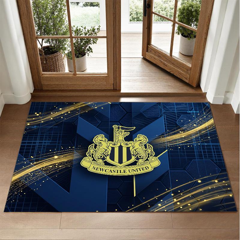 Newcastle United Football Design Crystal Velvet Rug Soft Decorative Mat for Bedroom Entrance